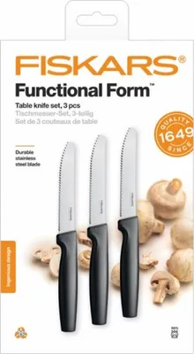 Produktbild von Fiskars FF Tafelmesser-Set - 3 Frühstücksmesser (1057562)