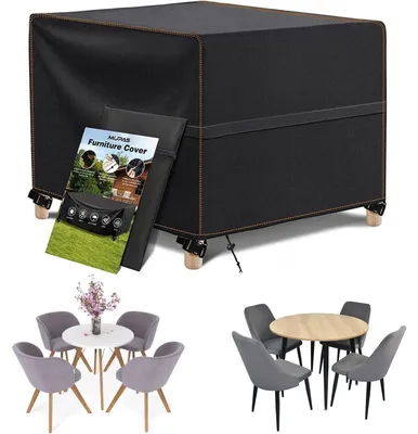 Produktbild von Abdeckhaube Gartenmöbel Wasserdicht Winddicht 420D Oxford 80x80x80cm mit Zugkordel & Klettverschluss