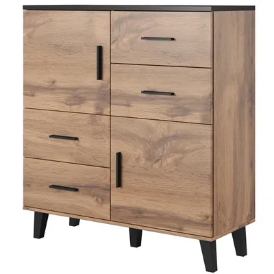 Produktbild von Kommode LOTAR 110 2D4S wotan eiche / schwarz
