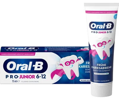 Produktbild von Oral-B Junior Pro- 6-12, Zahnpasta gegen Zahnverfall, 75 ml, Kinder, Paste (Substanz), Minze, 6 Jahr(e)