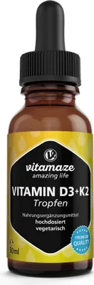Obrázok produktu pre Vitamín D3 K2 1000 I.U./10 μg kvapky s vysokou dávkou 50 ml