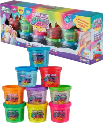 Productafbeelding van Slimy super value slijmen met 3 - Set van 18 - Maximaal plezier voor kinderen met 900 g slijm