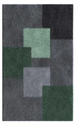 Produktbild von Badematte - 70 x 120 cm - Grün - Anthrazit - Grau - Polyacryl - Karos
