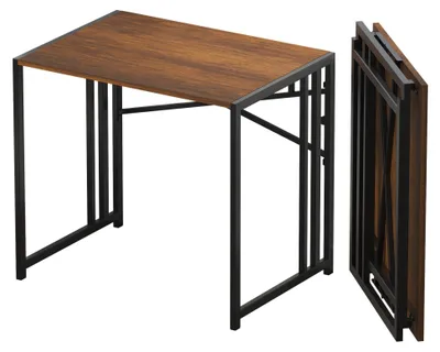 Produktbild von Faltbarer Schreibtisch, 83 cm hoch, Mahagoni – Computertisch, Gaming-Tisch – für Homeoffice und zum Lernen
