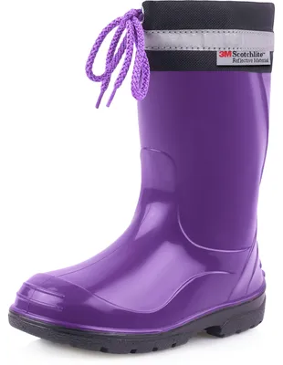 Produktbild von Ladeheid Kinder Mädchen Jungen Gummistiefel mit Stulpe LA-972 (Violett/Schwarz, 35 EU)