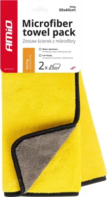 Image de Chiffon microfibre pour voiture 30x40cm, set de 2, 950gsm, pour une finition sans rayures