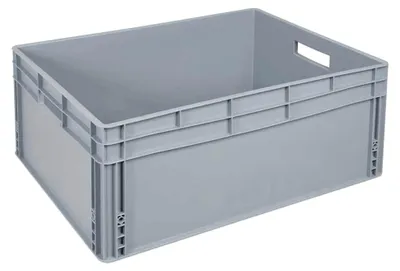 Produktbild von Euro-Stapelbehälter mit 2 Durchfassgriffen, 800 x 600 x 320 mm, grau