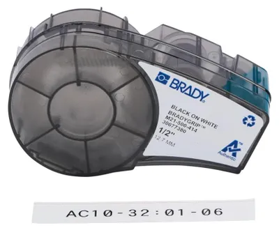 Hakematerial, bedruckbar, 12,70 mm x 3,048 m, Schwarz auf Weiß