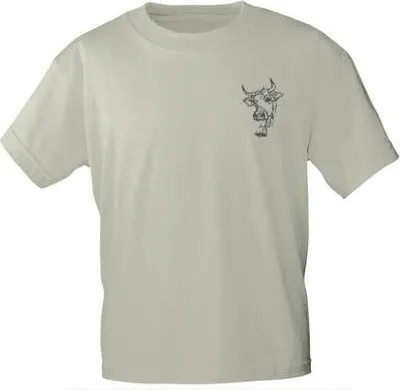 Produktbild von T-Shirt mit Print Kuhkopf mit Glocke - 11913 sandfarben Gr. S-2XL Größe - M