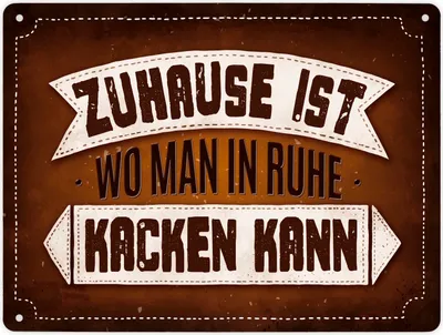Produktbild von Metallschild XL mit Klo Motiv und Spruch: Zuhause ist, wo man in Ruhe ...