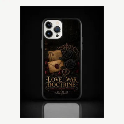 Productafbeelding van iPhone 13 Pro Max hoesje, telefoonhoesje, beschermhoesje, case met een liefdevol oorlogsmotief – LUNØIR ©