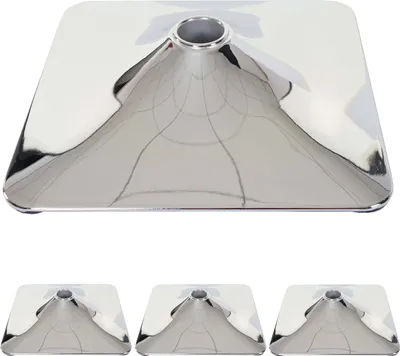 Produktbild von 4er-Set Fußplatte Fuß Fußteller für Barhocker Drehstuhl Barstuhl Loungesessel, rechteckig chrom Ø 37,5cm