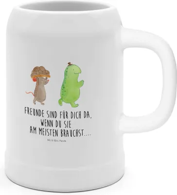 Produktbild von Mr. & Mrs. Panda Krug Schildkröte Maus - Weiß - Geschenk, Freundinnen, Steinkrug, Freunde, Tonkrug, Keramikkrug, Seidel, Humpen
