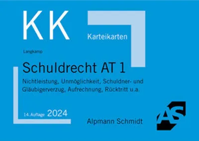 Produktbild von Karteikarten Schuldrecht AT 1