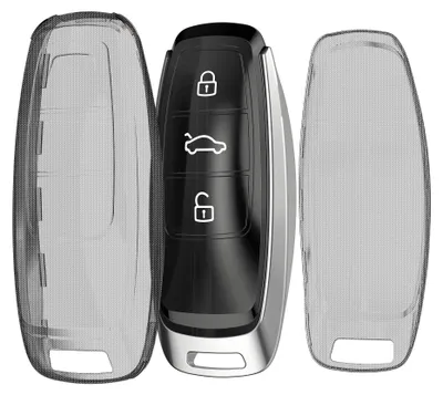 Produktbild von kwmobile Schlüsselhülle für Audi A6 A7 A8 Q7 Q8 3-Tasten Autoschlüssel Keyless Hülle - Autoschlüssel Schlüssel Hülle aus TPU Silikon - Schlüsselschutz