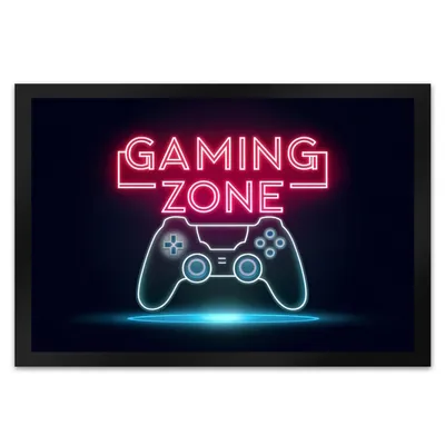 Produktbild von Gaming Zone Controller Fußmatte XL in 40x60 cm in Neonschrift