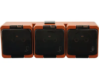 Obrázek produktu pro Trojzásuvka E2 5002012141770 Smart IP44 hnědá