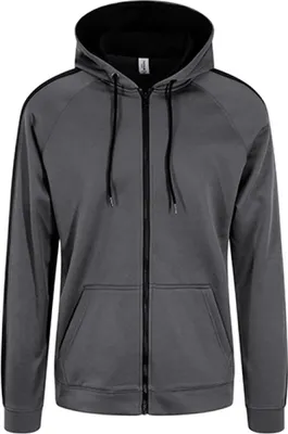 Produktbild von Just Hoods JH066 | Herren Sports Polyester Zoodie - Farbe: Steel Grey (Solid)/Jet Black - Größe: M