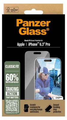 Productafbeelding van PanzerGlass Anti-Bacterial Screenprotector voor de Apple iPhone 16 Pro