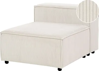 Produktbild von BELIANI Sessel Cremeweiß Cord 1-Sitzer Modulsessel mit Niedriger Rückenlehne Wohnzimmermöbel Modern Skandi Wohnzimmer Ausstattung Sitzmöbel