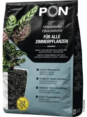 Produktbild von PON-Pflanzsubstrat BLACKSTONEPON 6 Liter | Designsubstrat für Zimmerpflanzen | torffrei und vorgedüngt | 14053