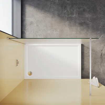 Produktbild von SONNI 110x200 cm Walk-In Dusche mit Stabilisator aus 8 mm Vollsatiniert Glas inkl. Nanobeschichtung