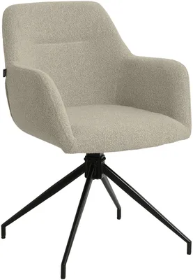 Produktbild von CLP Esszimmerstuhl Merlinda mit Teddystoff 360° drehbar mit Armlehnen taupe