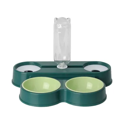 Produktbild von Automatischer Wasserspender für Haustiere mit Doppelschüsseln mit Kippschutz für Hunde und Katzen, Wasserfluss durch Schwerkraft, kein Verschütten, Haustierzubehör