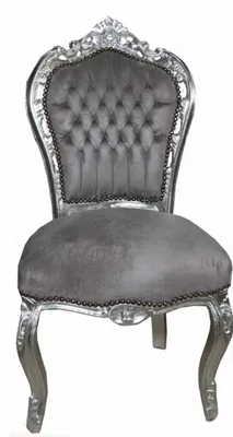 Produktbild von Casa Padrino Barock Esszimmer Stuhl Grau / Silber - Antik Stil - Möbel