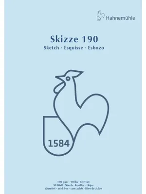 Skizzenblock A4, 190 g/m², 50 Blatt, weiß