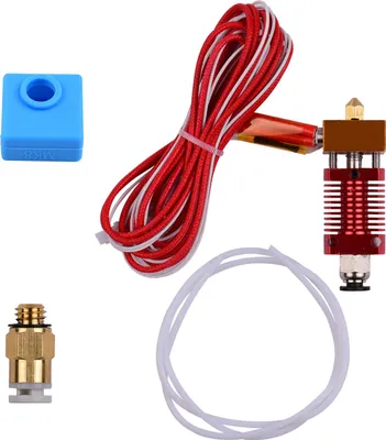 Produktbild von Metall-Hotend-Extruder-Kit mit 0,4-mm-Düse, Aluminium-Heizblock und Silikonhülle, 12/24 V, 40 W, kompatibel mit Creality CR-10, CR-10S, Ender 3 und Ender 3 Pro 3D-Druckern