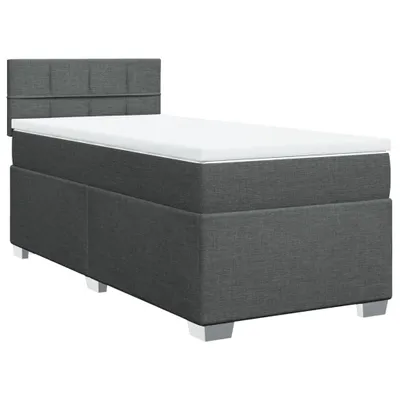 Produktbild von vidaXL Boxspringbett mit Matratze Dunkelgrau 90x200 cm Stoff