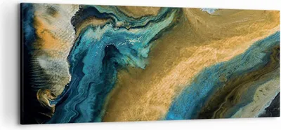 Produktbild von Bild auf Leinwand - Leinwandbild - Einteilig - Abstraktion verschüttet Gold - 120x50cm - Wand Bild - Wanddeko - Wandbilder - Leinwanddruck - Bilder - Wanddekoration - Leinwand bilder - AB120x50-4431