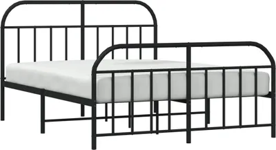 Obrázok produktu pre vidaXL Kovová posteľ bez matraca s podnožou čierna 160x200 cm