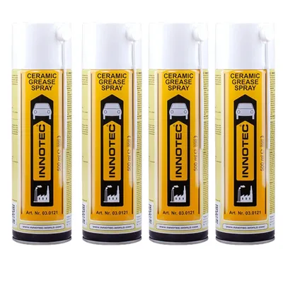 Produktbild von 4 Stück Innotec Ceramic Grease Spray – Druckbeständiges Keramikfett – Hochtemperatur-Schmierstoff für extreme Belastungen – Montage und Wartung