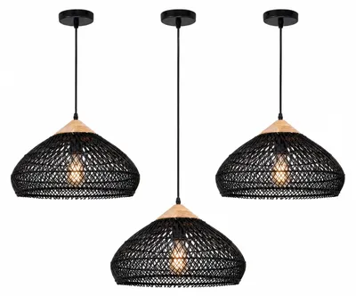 Immagine prodotto di Lampada a sospensione, design intrecciato, cavo regolabile, confezione da 3 pezzi, senza lampadina