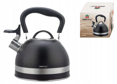Produktbild von Kinghoff Edelstahlkessel mit Pfeife 1,8L Schwarz