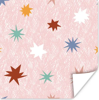 Produktbild von MuchoWow® Poster Kind - Rosa - Weltraum 75x75 cm - Wand Dekoration