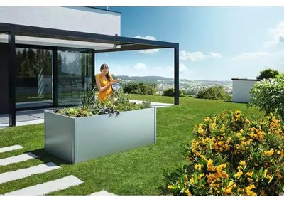 Obrázek produktu pro Vyvýšený záhon Biohort 2x1 plechový 201 x 102 x 77 cm stříbrný metalický