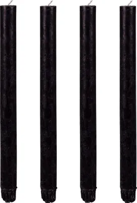 Image de Bougies à tige Set de 4 bougies de table de haute qualité Ø 2,3 x 27 cm noir