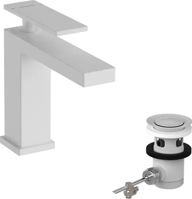 Immagine prodotto di hansgrohe Tecturis E Mitigeur monocommandé pour lavabo 110, saillie 144mm, avec garniture découlement, EcoSmart+, 73010700, 73010700