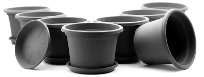 Image de Pot de fleurs résistant aux intempéries avec soucoupe, diamètre 40 cm