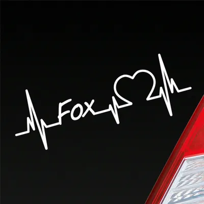 Produktbild von Auto Aufkleber Fox Fuchs Herz Puls Auto Car Liebe Love 19x7 cm Weiss Matt Sticker Heckscheibenaufkleber