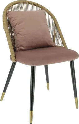 Image de Chaise BALI en velours style naturel pour intérieur