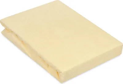 Zdjęcie produktu dla Prześcieradło z gumką z frotte 150/160 x 190/200 cm, Premium, pastelowożółte