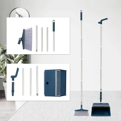 Produktbild von Kehrsatz mit 127cm Stiel und Drehbesen für Haus Küche Büro