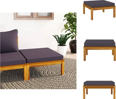 Produktbild von vidaXL Fußhocker mit Dunkelgrauem Kissen Akazie Massivholz -  Gartensofaelemente