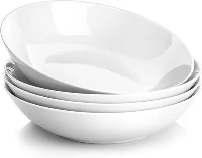 Image de Service de table en porcelaine, 4 pièces, couleur crème, grand format, pour soupes, salades, fruits, 900 ml.