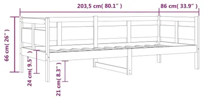 Produktbild von vidaXL Tagesbett Honigbraun Massivholz Kiefer 80x200 cm