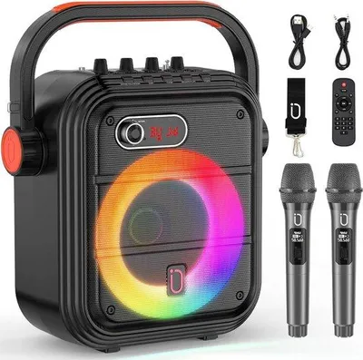 Obrázek produktu pro Bezdrátová karaoke souprava se 2 mikrofony a reproduktorem s podporou Bluetooth